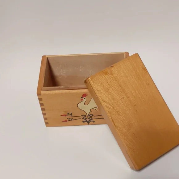 The Redbird Line Canister Recipe Box VTG Japanese Wood Box - Picture 8 of 9